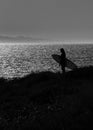 Silhouette of a surfer Royalty Free Stock Photo