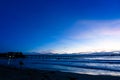 Silhouette of a Surfer at Sunset Royalty Free Stock Photo