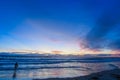 Silhouette of a Surfer at Sunset Royalty Free Stock Photo