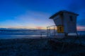 Silhouette of a Surfer at Sunset Royalty Free Stock Photo