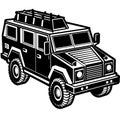 SWAT vehicle on white background Silhouette Royalty Free Stock Photo