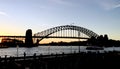 Silhouette of the Sydney Harbour bridge in Australia Royalty Free Stock Photo