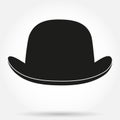 Silhouette symbol of bowler hat on a white