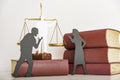 Silhouette symbol. Child custody. Family law proceedings. Divorce mediation, legal separation. Royalty Free Stock Photo