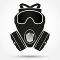 Silhouette symbol of gas mask respirator. Vector