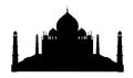 Silhouette of the Taj Mahal in India