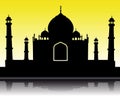 Silhouette of the Taj Mahal
