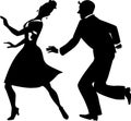 Silhouette of tap dancers Royalty Free Stock Photo