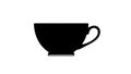 Silhouette of a teacup with a rounded body and a small curved handle Royalty Free Stock Photo