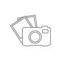 silhouette tech digital camera with set photo frames Royalty Free Stock Photo