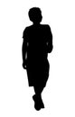The silhouette of a teenage boy. Vector
