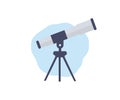 Silhouette of telescope, Astronomer Equipment Telescope logo design. Standing Telescope For Explore And Observe Galaxy.