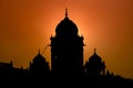 Silhouette Temple in Amritsar, India at sunset Royalty Free Stock Photo