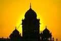 Silhouette temple at sunset