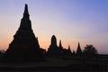 Silhouette temple in the twilight scene