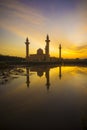 Silhouette of the Tengku Ampuan Jemaah Mosque Royalty Free Stock Photo