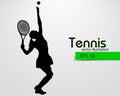 Silhouette of a tennis player. Royalty Free Stock Photo
