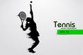 Silhouette of a tennis player. Vector illustration