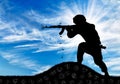 Silhouette of a terrorist attack Royalty Free Stock Photo