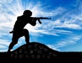 Silhouette of a terrorist attack Royalty Free Stock Photo