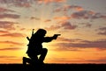 Silhouette of a terrorist Royalty Free Stock Photo