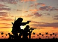 Silhouette of a terrorists