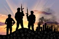 Silhouette of terrorists Royalty Free Stock Photo