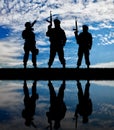 Silhouette of terrorists Royalty Free Stock Photo