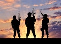 Silhouette of a terrorists