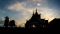 Silhouette of thai temple.