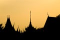 Silhouette Thai temple in sunset light Royalty Free Stock Photo