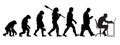 Silhouette of theory of evolution of man Royalty Free Stock Photo