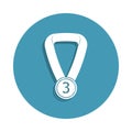 Silhouette the third place medal icon in badge style. One of Winter sports collection icon can be used for UI, UX Royalty Free Stock Photo