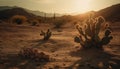 Silhouette of thorn tree in arid climate generated by AI Royalty Free Stock Photo