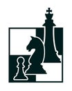 Silhouette of chess figures Royalty Free Stock Photo