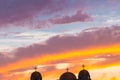 Three cross on a church roof against beautiful evening sky Royalty Free Stock Photo
