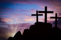 Crosses on a hill