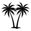 Silhouette of Three Palm Trees - Tropical Vector Design Royalty Free Stock Photo