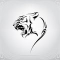 Silhouette of tiger head. vector illustration Royalty Free Stock Photo