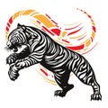 Tiger tribal isolated illustration, great for t-shirs, logo, emblems and patchs Royalty Free Stock Photo