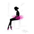 Silhouette of young ballerina