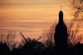 Silhouette of toll city Zons on the Lower Rhine