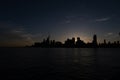 The Silhouette of the Toronto Skyline at Sunset Royalty Free Stock Photo