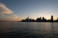 The Silhouette of the Toronto Skyline at Sunset Royalty Free Stock Photo