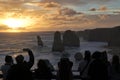 Silhouette of Tourists looking at the Twelve Apostles Great Ocean Road in Victoria Australia Royalty Free Stock Photo