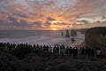 Silhouette of Tourists looking at the Twelve Apostles Great Ocean Road in Victoria Australia Royalty Free Stock Photo