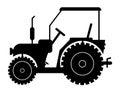 Silhouette of a tractor on a white background Royalty Free Stock Photo