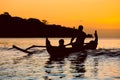 Silhouette of traditional fishing boat Royalty Free Stock Photo