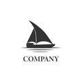 Silhouette of Traditional Sailboat from Asia applied for the business and finance logo design inspiration. Royalty Free Stock Photo