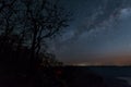 Silhouette tree against the milky way in a dark sky Royalty Free Stock Photo